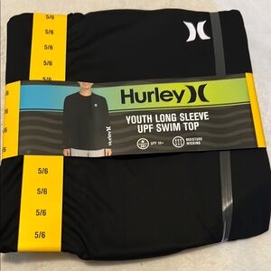 Hurley Youth Long Sleeve UPF Swim Top - Black